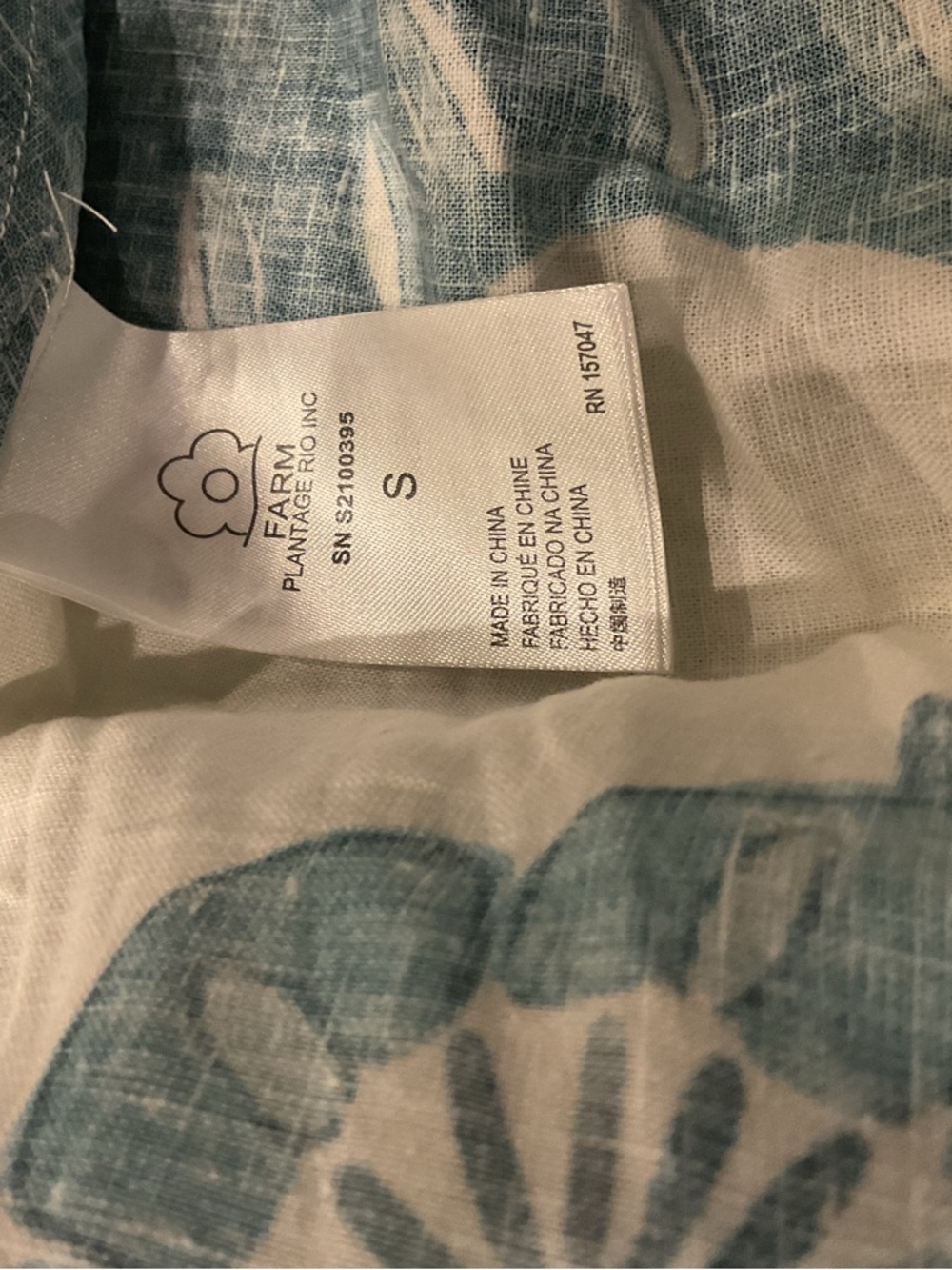 FARM Rio White Dress with Teal & Navy Floral Print - Picture 14 of 15